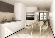 Visualisierung Architektur Wettbewerb Innen Wohnungsbau Erlenmatt Basel 2012 1.Platz