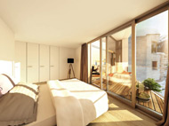 Visualisierung Verkaufsbild Innenraum Schlafbereich St Moritz 2014