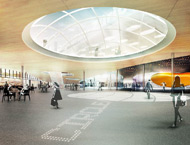 Visualisierung Architektur Wettbewerb Innen Flughafen Erweiterung Zürich 2014