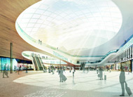 Visualisierung Architektur Wettbewerb Innen Flughafen Erweiterung Zürich 2014