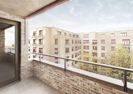 Visualisierung Architektur Wettbewerb Balkon Wohnungsbau Freilagerstrasse Zuerich 2015