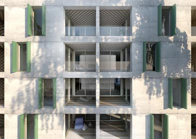 Architekturwettbewerb Baufelder 19-21 Bern,Bruennen-Visualisierung Fassade