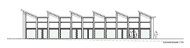 Architekturwettbewerb Berufsschule Rueti Mehrzweckhalle mit Aulafunktion-Suedwestfassade